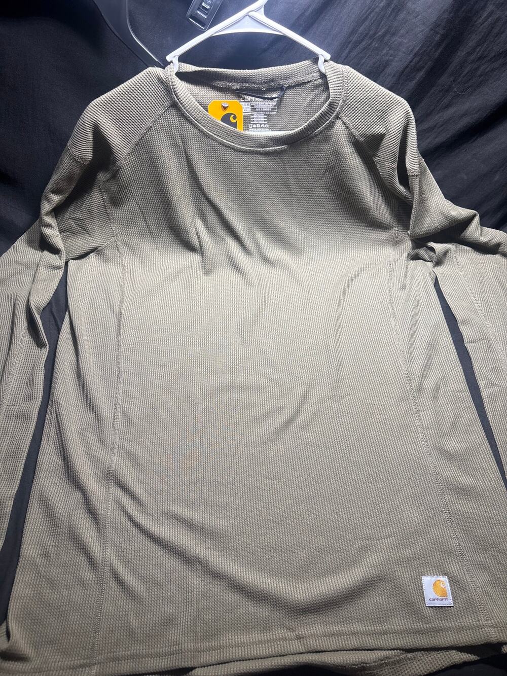 NWT Carhartt Force Base Layer Thermal Shirt Mens XL Tall Olive Green Waffle Knit